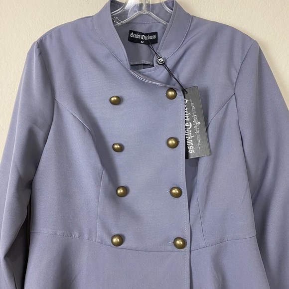 NWT SCARLET DARKNESS Bottoms Front Unlined Fitted Purple Jacket blazer Sz M - Picture 4 of 7